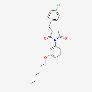 molecular formula C23H26ClNO3 B4327154 3-(4-chlorobenzyl)-1-[3-(hexyloxy)phenyl]pyrrolidine-2,5-dione 