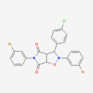 molecular formula C23H15Br2ClN2O3 B4327160 2,5-bis(3-bromophenyl)-3-(4-chlorophenyl)dihydro-2H-pyrrolo[3,4-d]isoxazole-4,6(3H,5H)-dione 