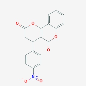 molecular formula C18H11NO6 B4327196 4-(4-nitrophenyl)-3,4-dihydro-2H,5H-pyrano[3,2-c]chromene-2,5-dione 