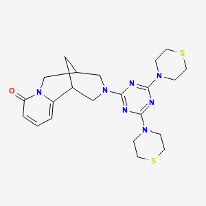 molecular formula C22H29N7OS2 B4327243 11-(4,6-dithiomorpholin-4-yl-1,3,5-triazin-2-yl)-7,11-diazatricyclo[7.3.1.0~2,7~]trideca-2,4-dien-6-one 