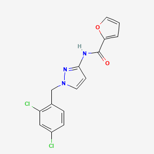molecular formula C15H11Cl2N3O2 B4327245 N-[1-(2,4-dichlorobenzyl)-1H-pyrazol-3-yl]-2-furamide 