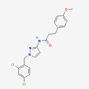 molecular formula C20H19Cl2N3O2 B4327257 N-[1-(2,4-dichlorobenzyl)-1H-pyrazol-3-yl]-3-(4-methoxyphenyl)propanamide 