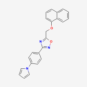 molecular formula C23H17N3O2 B4327271 5-[(1-naphthyloxy)methyl]-3-[4-(1H-pyrrol-1-yl)phenyl]-1,2,4-oxadiazole 