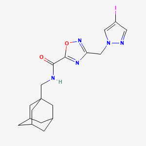 N-(1-adamantylmethyl)-3-[(4-iodo-1H-pyrazol-1-yl)methyl]-1,2,4-oxadiazole-5-carboxamide