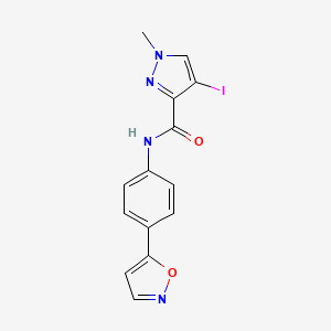 molecular formula C14H11IN4O2 B4327309 4-iodo-N-(4-isoxazol-5-ylphenyl)-1-methyl-1H-pyrazole-3-carboxamide 