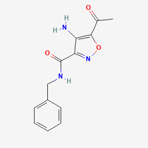 molecular formula C13H13N3O3 B4327317 5-acetyl-4-amino-N-benzylisoxazole-3-carboxamide 
