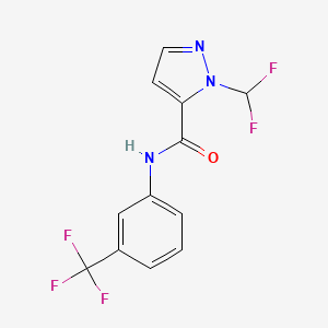 molecular formula C12H8F5N3O B4327318 1-(difluoromethyl)-N-[3-(trifluoromethyl)phenyl]-1H-pyrazole-5-carboxamide 