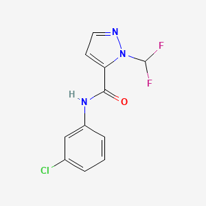 molecular formula C11H8ClF2N3O B4327322 N-(3-chlorophenyl)-1-(difluoromethyl)-1H-pyrazole-5-carboxamide 