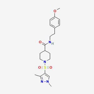 molecular formula C20H28N4O4S B4327326 1-[(1,3-dimethyl-1H-pyrazol-4-yl)sulfonyl]-N-[2-(4-methoxyphenyl)ethyl]piperidine-4-carboxamide 