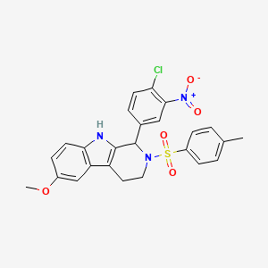 molecular formula C25H22ClN3O5S B4327349 1-(4-chloro-3-nitrophenyl)-6-methoxy-2-[(4-methylphenyl)sulfonyl]-2,3,4,9-tetrahydro-1H-beta-carboline 
