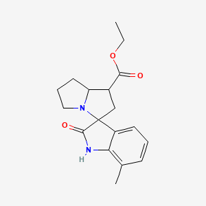 molecular formula C18H22N2O3 B4327361 ethyl 7-methyl-2-oxo-1,1',2,2',5',6',7',7a'-octahydrospiro[indole-3,3'-pyrrolizine]-1'-carboxylate 