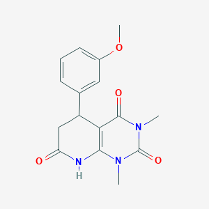 molecular formula C16H17N3O4 B4327378 5-(3-methoxyphenyl)-1,3-dimethyl-5,8-dihydropyrido[2,3-d]pyrimidine-2,4,7(1H,3H,6H)-trione 