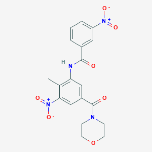 molecular formula C19H18N4O7 B4327469 N-[2-methyl-5-(morpholin-4-ylcarbonyl)-3-nitrophenyl]-3-nitrobenzamide 