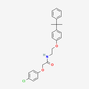molecular formula C25H26ClNO3 B4327482 2-(4-chlorophenoxy)-N-{2-[4-(1-methyl-1-phenylethyl)phenoxy]ethyl}acetamide 