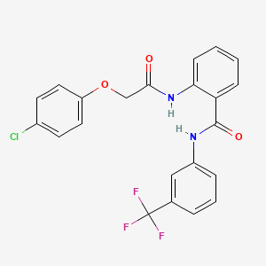 molecular formula C22H16ClF3N2O3 B4327483 2-{[(4-chlorophenoxy)acetyl]amino}-N-[3-(trifluoromethyl)phenyl]benzamide 