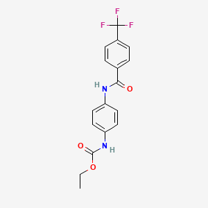 molecular formula C17H15F3N2O3 B4327493 ethyl (4-{[4-(trifluoromethyl)benzoyl]amino}phenyl)carbamate 