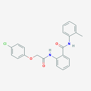 molecular formula C22H19ClN2O3 B4327498 2-{[(4-chlorophenoxy)acetyl]amino}-N-(2-methylphenyl)benzamide 