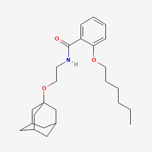 molecular formula C25H37NO3 B4327516 N-[2-(1-adamantyloxy)ethyl]-2-(hexyloxy)benzamide 