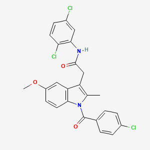 molecular formula C25H19Cl3N2O3 B4327521 2-[1-(4-chlorobenzoyl)-5-methoxy-2-methyl-1H-indol-3-yl]-N-(2,5-dichlorophenyl)acetamide 