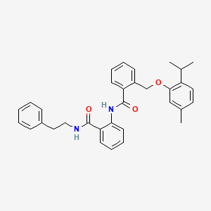 molecular formula C33H34N2O3 B4327532 2-[(2-isopropyl-5-methylphenoxy)methyl]-N-(2-{[(2-phenylethyl)amino]carbonyl}phenyl)benzamide 