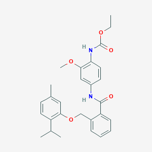 molecular formula C28H32N2O5 B4327533 ethyl [4-({2-[(2-isopropyl-5-methylphenoxy)methyl]benzoyl}amino)-2-methoxyphenyl]carbamate 