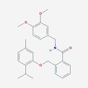 molecular formula C27H31NO4 B4327536 N-(3,4-dimethoxybenzyl)-2-[(2-isopropyl-5-methylphenoxy)methyl]benzamide 