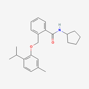 molecular formula C23H29NO2 B4327549 N-cyclopentyl-2-[(2-isopropyl-5-methylphenoxy)methyl]benzamide 