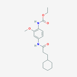 molecular formula C19H28N2O4 B4327562 ethyl {4-[(3-cyclohexylpropanoyl)amino]-2-methoxyphenyl}carbamate 
