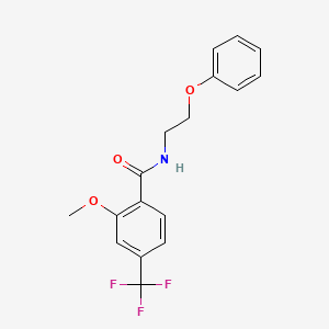 molecular formula C17H16F3NO3 B4327569 2-methoxy-N-(2-phenoxyethyl)-4-(trifluoromethyl)benzamide 