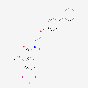 molecular formula C23H26F3NO3 B4327575 N-[2-(4-cyclohexylphenoxy)ethyl]-2-methoxy-4-(trifluoromethyl)benzamide 