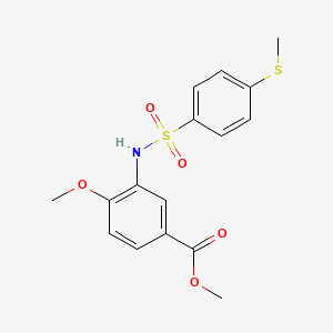 molecular formula C16H17NO5S2 B4327593 methyl 4-methoxy-3-({[4-(methylthio)phenyl]sulfonyl}amino)benzoate 
