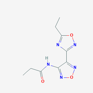 molecular formula C9H11N5O3 B4327649 N-[4-(5-ethyl-1,2,4-oxadiazol-3-yl)-1,2,5-oxadiazol-3-yl]propanamide 