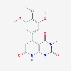 molecular formula C18H21N3O6 B4327662 1,3-dimethyl-5-(3,4,5-trimethoxyphenyl)-5,8-dihydropyrido[2,3-d]pyrimidine-2,4,7(1H,3H,6H)-trione 