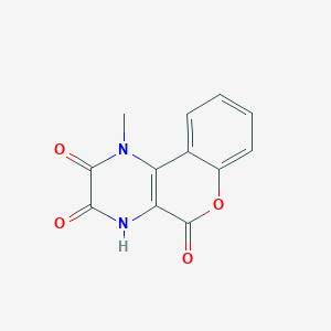 molecular formula C12H8N2O4 B4327683 3-hydroxy-1-methyl-2H-chromeno[3,4-b]pyrazine-2,5(1H)-dione 