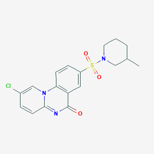 molecular formula C18H18ClN3O3S B4327709 2-chloro-8-[(3-methylpiperidin-1-yl)sulfonyl]-6H-pyrido[1,2-a]quinazolin-6-one 