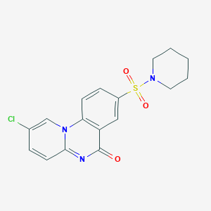 molecular formula C17H16ClN3O3S B4327717 2-chloro-8-(piperidin-1-ylsulfonyl)-6H-pyrido[1,2-a]quinazolin-6-one 