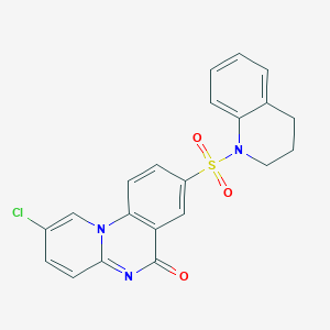 molecular formula C21H16ClN3O3S B4327724 2-chloro-8-(3,4-dihydroquinolin-1(2H)-ylsulfonyl)-6H-pyrido[1,2-a]quinazolin-6-one 