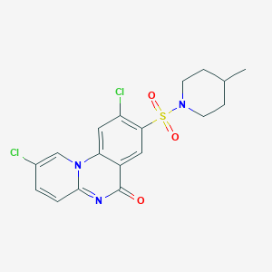 molecular formula C18H17Cl2N3O3S B4327731 2,9-dichloro-8-[(4-methylpiperidin-1-yl)sulfonyl]-6H-pyrido[1,2-a]quinazolin-6-one 