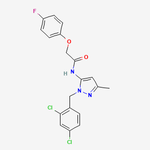 molecular formula C19H16Cl2FN3O2 B4327771 N-[1-(2,4-dichlorobenzyl)-3-methyl-1H-pyrazol-5-yl]-2-(4-fluorophenoxy)acetamide 