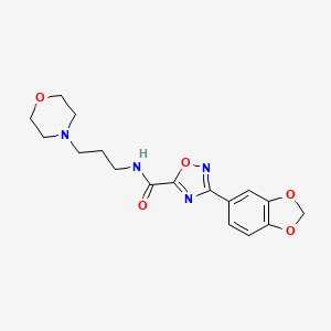 molecular formula C17H20N4O5 B4327776 3-(1,3-benzodioxol-5-yl)-N-(3-morpholin-4-ylpropyl)-1,2,4-oxadiazole-5-carboxamide 