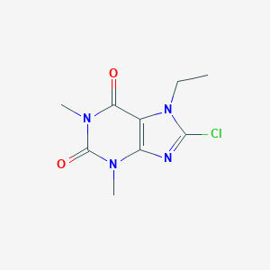 molecular formula C9H11ClN4O2 B432780 8-chloro-7-ethyl-1,3-dimethyl-3,7-dihydro-1H-purine-2,6-dione CAS No. 25314-95-8