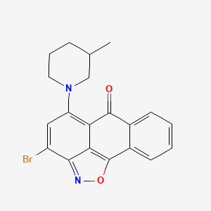 molecular formula C20H17BrN2O2 B4327812 3-bromo-5-(3-methylpiperidin-1-yl)-6H-anthra[1,9-cd]isoxazol-6-one 