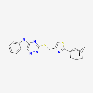molecular formula C24H25N5S2 B4327822 3-({[2-(1-adamantyl)-1,3-thiazol-4-yl]methyl}thio)-5-methyl-5H-[1,2,4]triazino[5,6-b]indole 
