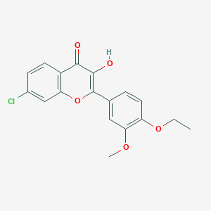 molecular formula C18H15ClO5 B4327838 7-chloro-2-(4-ethoxy-3-methoxyphenyl)-3-hydroxy-4H-chromen-4-one 