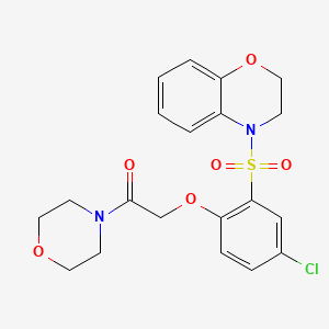 molecular formula C20H21ClN2O6S B4327846 4-{[5-chloro-2-(2-morpholin-4-yl-2-oxoethoxy)phenyl]sulfonyl}-3,4-dihydro-2H-1,4-benzoxazine 