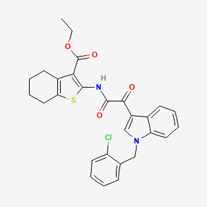 molecular formula C28H25ClN2O4S B4327860 ethyl 2-{[[1-(2-chlorobenzyl)-1H-indol-3-yl](oxo)acetyl]amino}-4,5,6,7-tetrahydro-1-benzothiophene-3-carboxylate 