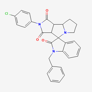 molecular formula C29H24ClN3O3 B4327867 1-benzyl-2'-(4-chlorophenyl)-3a',6',7',8',8a',8b'-hexahydro-1'H-spiro[indole-3,4'-pyrrolo[3,4-a]pyrrolizine]-1',2,3'(1H,2'H)-trione 