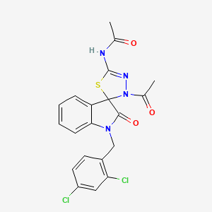 molecular formula C20H16Cl2N4O3S B4327883 N-[3'-acetyl-1-(2,4-dichlorobenzyl)-2-oxo-1,2-dihydro-3'H-spiro[indole-3,2'-[1,3,4]thiadiazol]-5'-yl]acetamide 