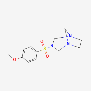 molecular formula C12H17N3O3S B4327889 3-[(4-methoxyphenyl)sulfonyl]-1,3,5-triazabicyclo[3.2.1]octane 