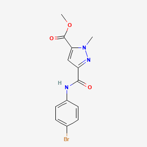 molecular formula C13H12BrN3O3 B4327976 methyl 3-{[(4-bromophenyl)amino]carbonyl}-1-methyl-1H-pyrazole-5-carboxylate 